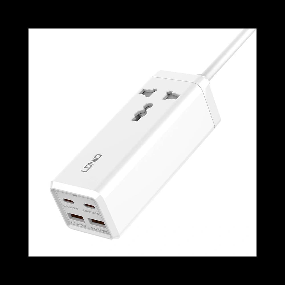 LDNIO SC1418 power strip with 1 AC outlet, 2x USB, 2x USB-C, 2500W (white) - 4