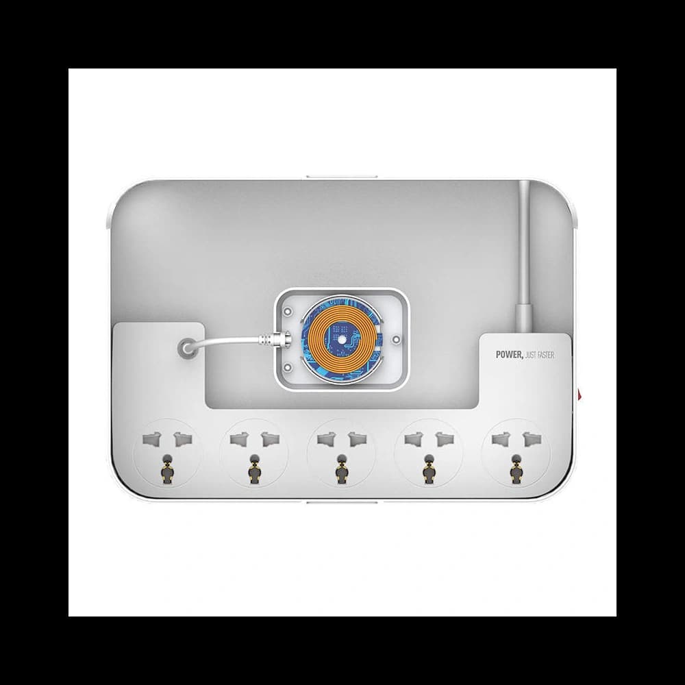 Napájecí lišta s organizérem LDNIO SN5310W, 5x AC, 3x USB (bílá) - 4