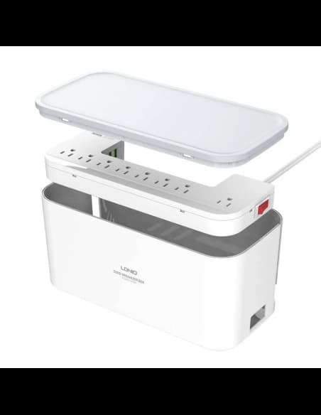 LDNIO Steckdoseneinheit mit Organizer SN5309W, 5x AC, 3x USB, 2500W (weiß)