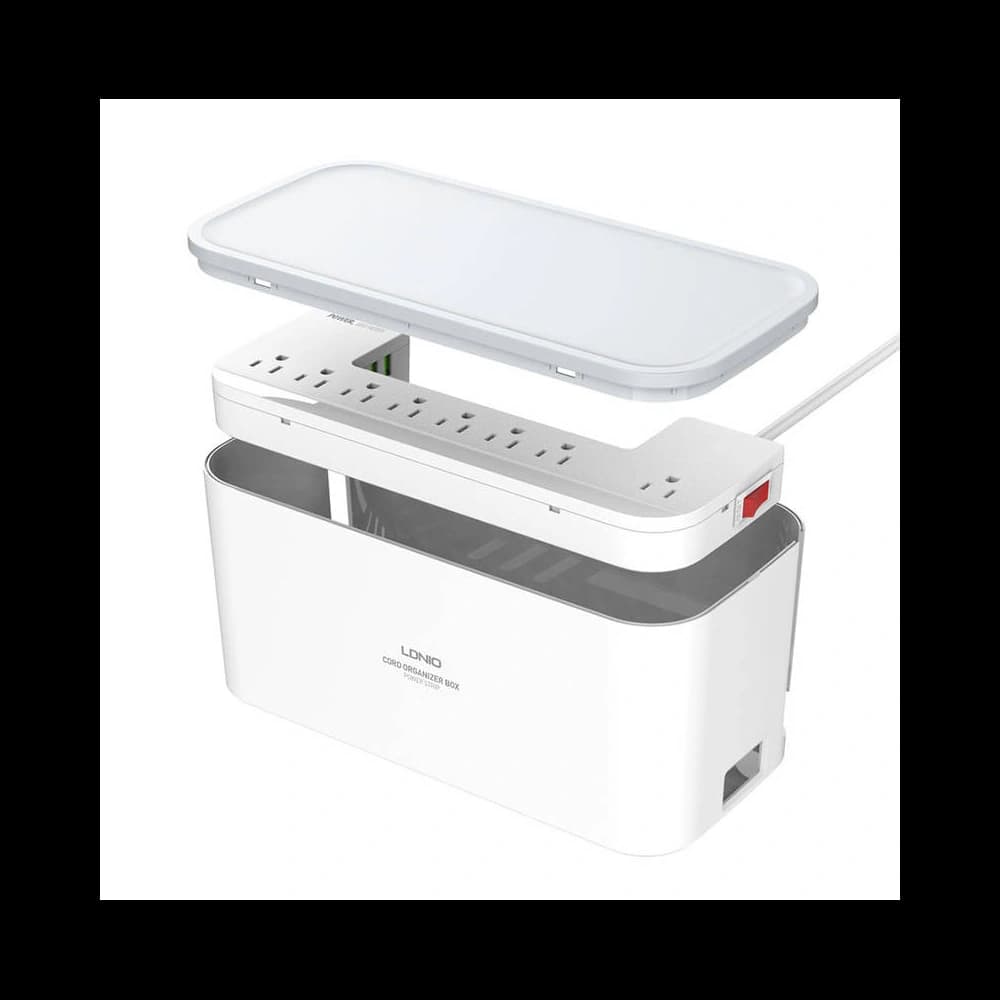 Napájecí lišta s organizérem LDNIO SN5309W, 5x AC, 3x USB, 2500W (bílá) - 1