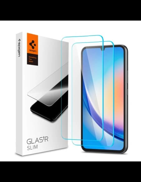 Spigen Samsung Gehärtetes Glas GLAS.tR Slim Galaxy A34 5G Klar [2 PACK]