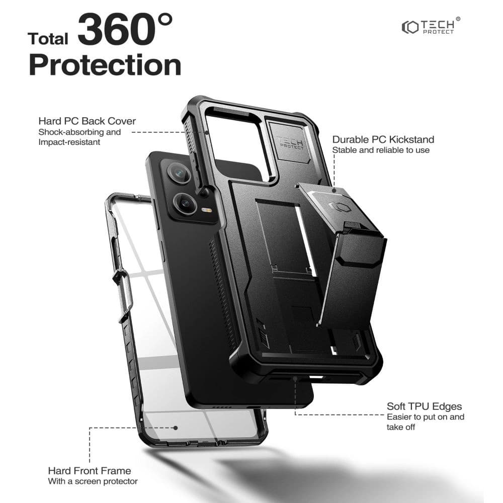 Etui Tech-Protect Kevlar Pro Xiaomi Redmi Note 12 Pro 5G/POCO X5 Pro 5G Černá - 4