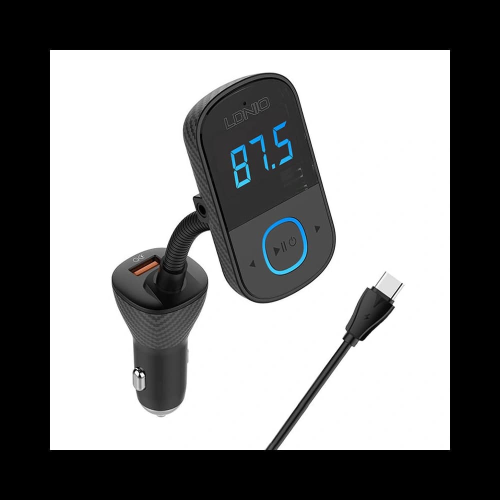 LDNIO FM Sender C705Q Bluetooth 2xUSB-A, USB-C + USB-C Kabel - 1