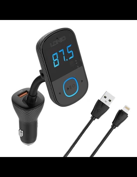 FM adó LDNIO C705Q Bluetooth 2xUSB-A, USB-C + Lightning kábel