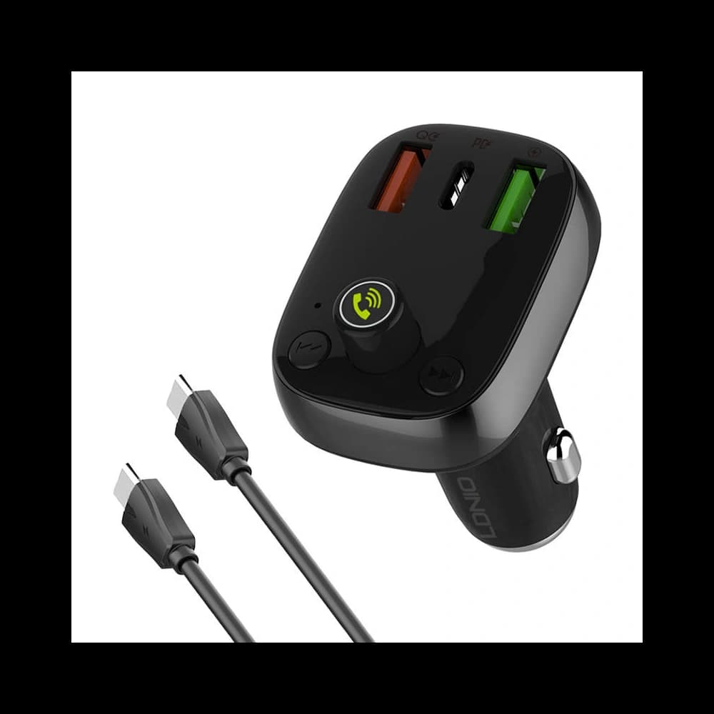 Transmițător FM LDNIO C704Q Bluetooth 2xUSB-A, USB-C + cablu USB-C/USB-C - 1