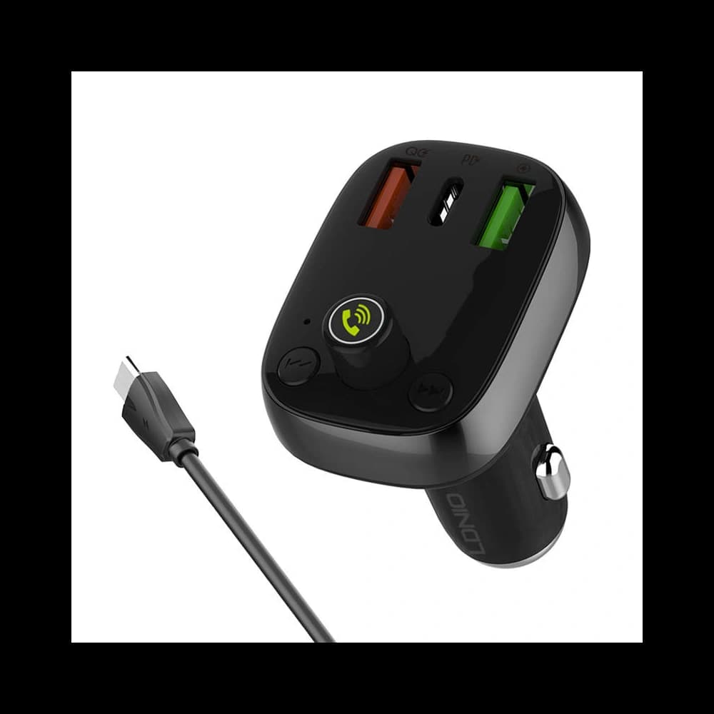 Transmițător FM LDNIO C704Q Bluetooth 2xUSB-A, USB-C + cablu USB-C - 1