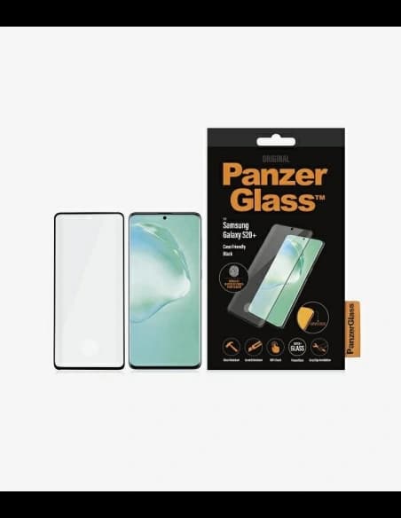 Edzett üveg PanzerGlass Curved Super+ Samsung Galaxy S20+ Plus Case Friendly Ujjlenyomat fekete/black