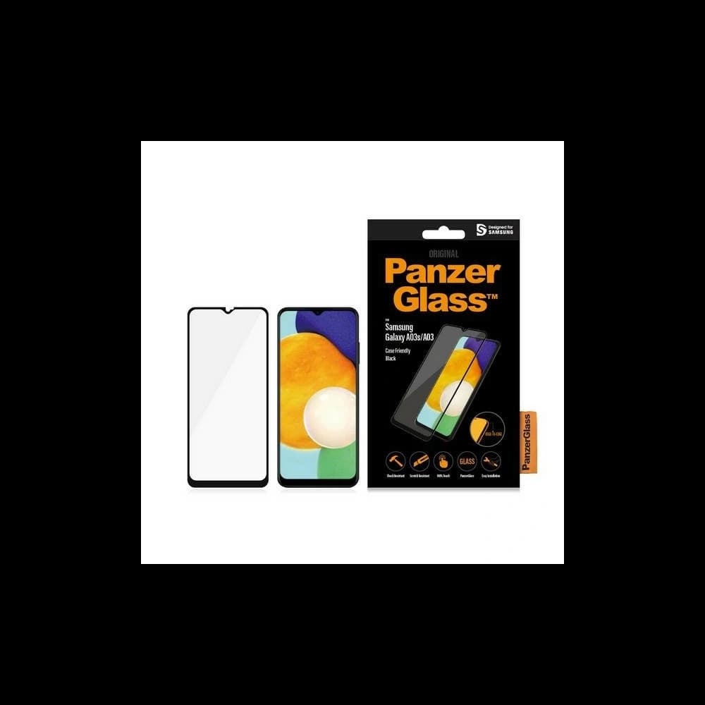 PanzerGlass Samsung Gehärtetes Glas E2E Regular Galaxy A03 Case Friendly schwarz/schwarz 7280 - 1
