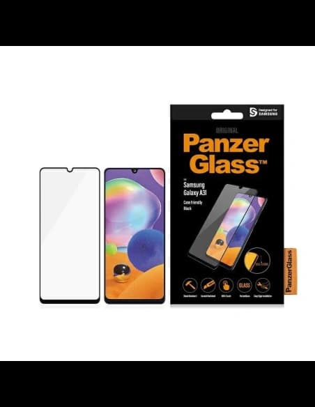 PanzerGlass Samsung Gehärtetes Glas E2E Regular Galaxy A31/A32 Case Friendly schwarz/schwarz