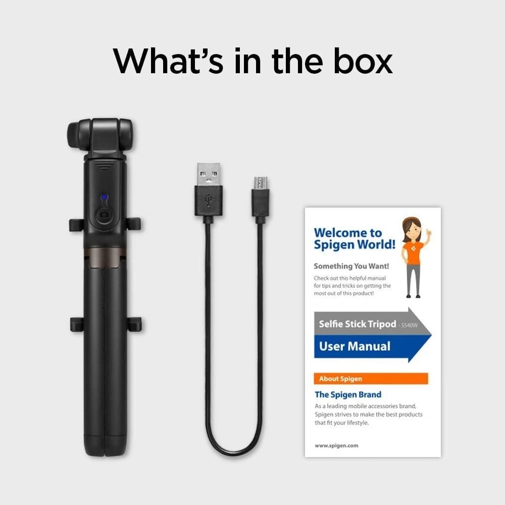 Spigen S540W Selfie Stick fără fir Trepied negru - 22