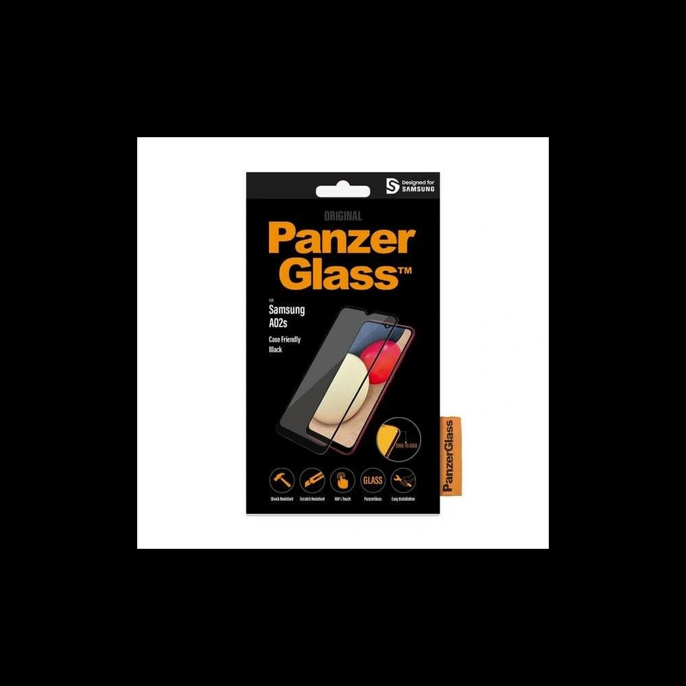Tvrzené sklo PanzerGlass E2E Super+ Samsung Galaxy A02s Case Friendly AntiBacterial černý/black - 3