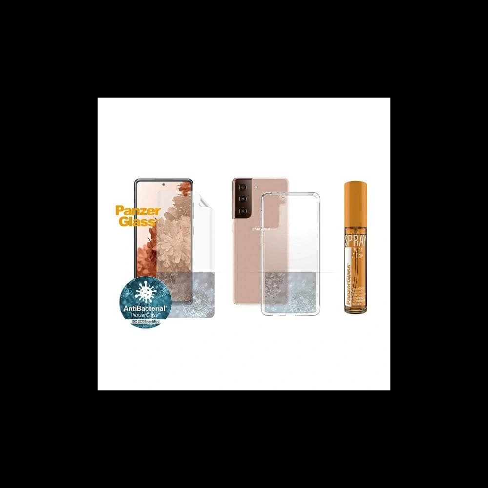 Zestaw PanzerGlass Start Kit Samsung Galaxy S21+ Plus Protecție ecran TPU, Husa ClearCase, Spray 30ml - 1