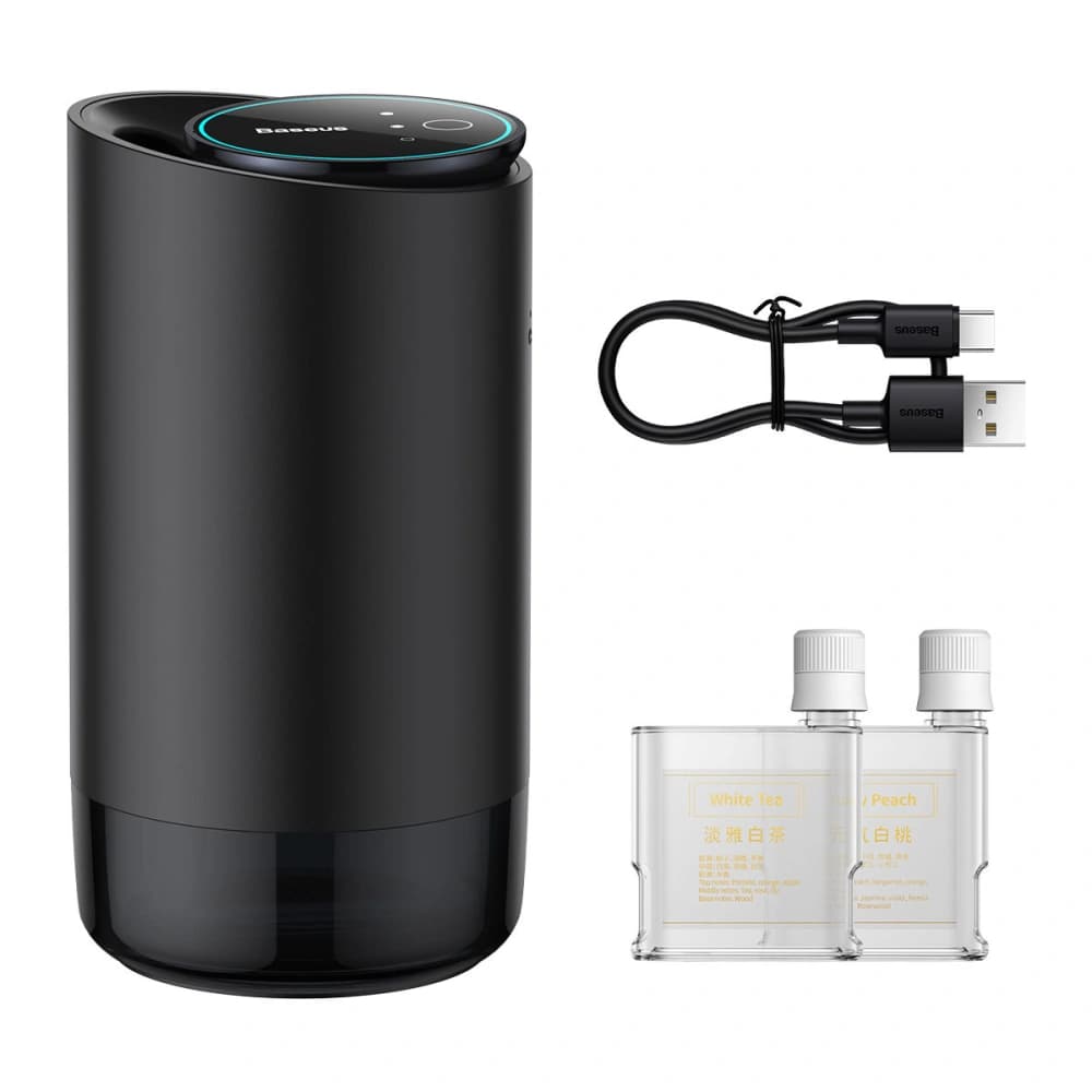 Odorizant auto Baseus negru (ceai alb / piersică suculentă) + cablu USB-C 1m - 9