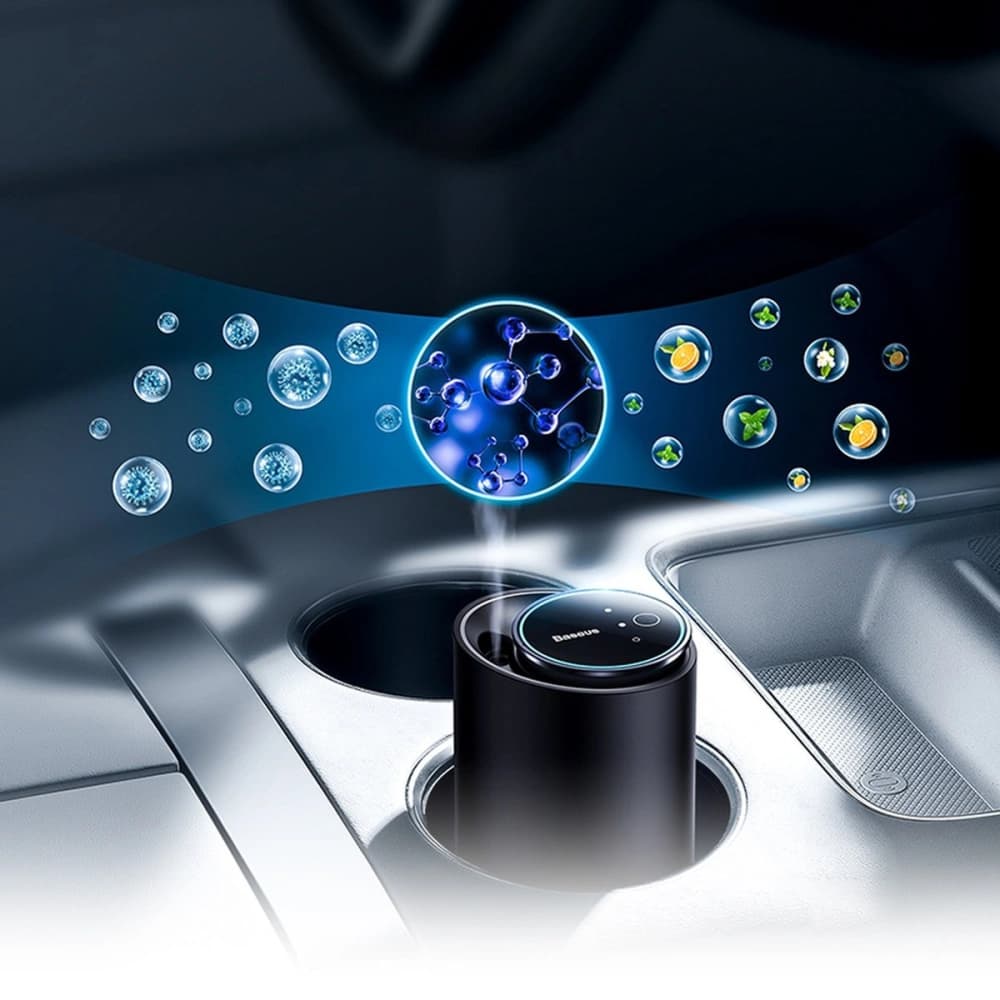 Odorizant auto Baseus negru (ceai alb / piersică suculentă) + cablu USB-C 1m - 16