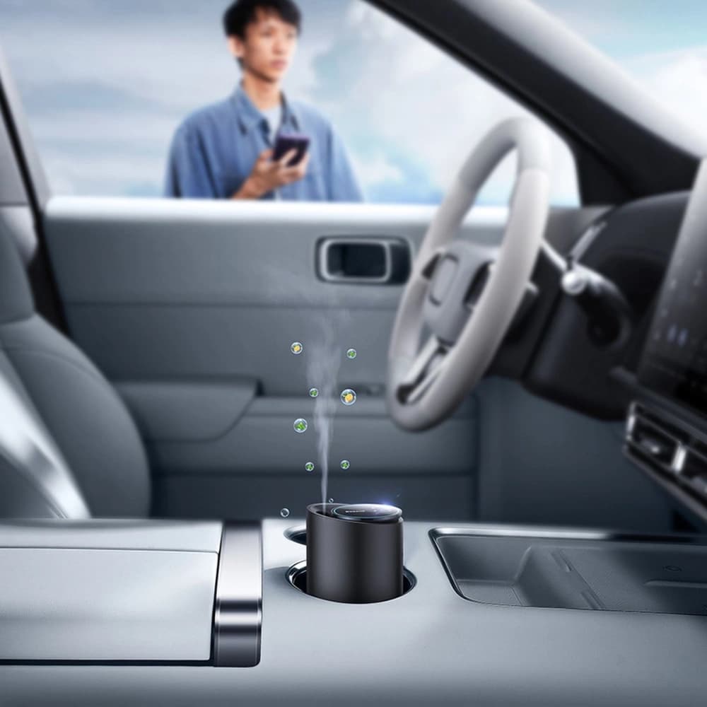 Odorizant auto Baseus negru (ceai alb / piersică suculentă) + cablu USB-C 1m - 21