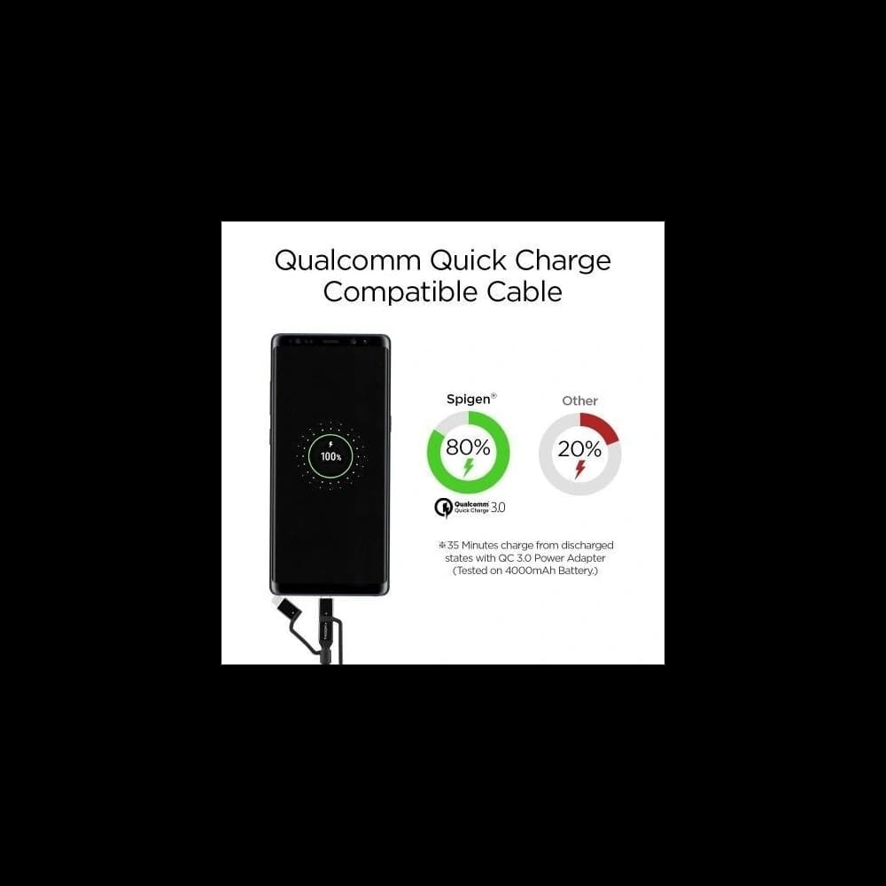 Spigen C10I3 3w1 USB-C, Lightning & microUSB Kábel 150cm Fekete - 6