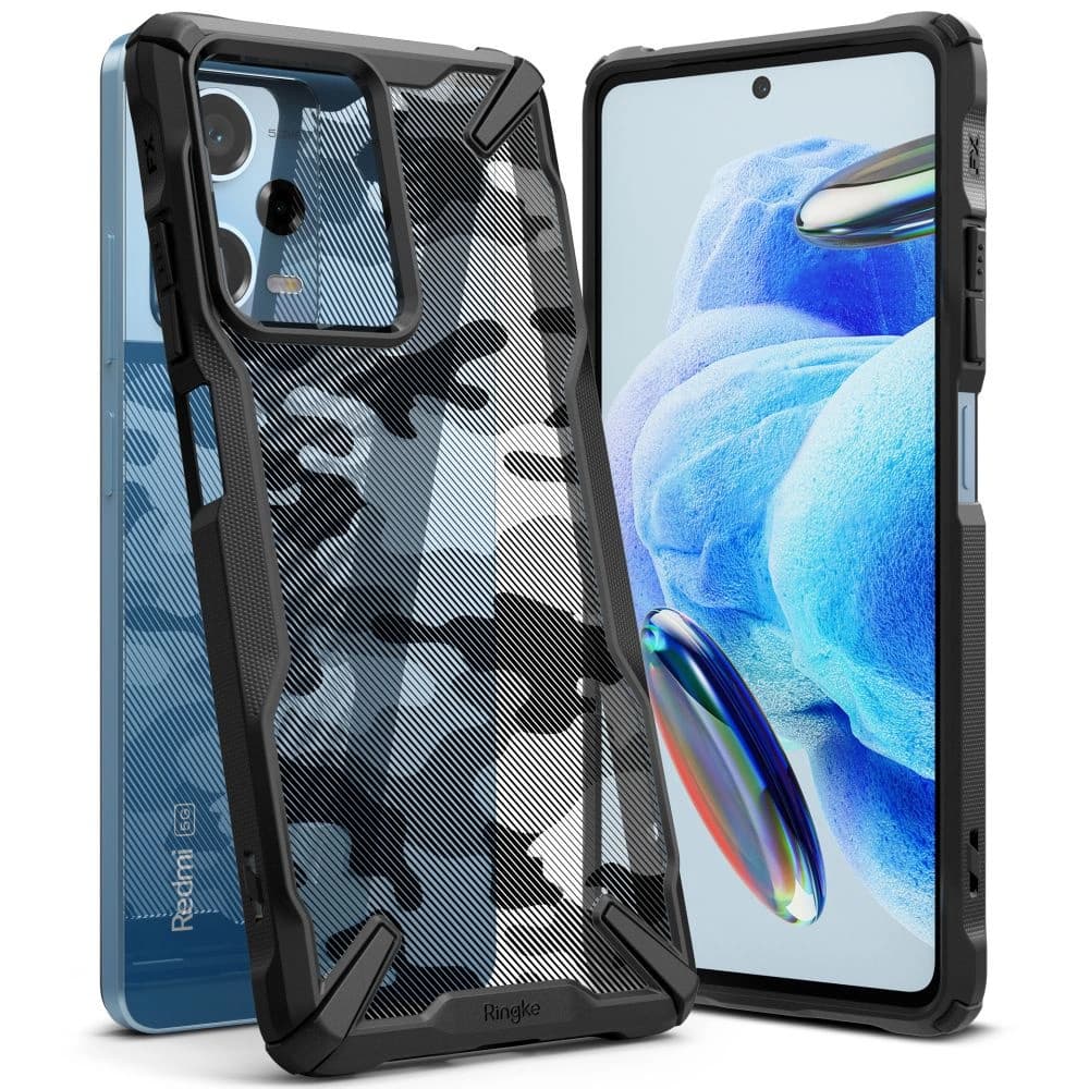Etui Ringke Fusion-X Design Xiaomi Redmi Note 12 Pro 5G/POCO X5 Pro 5G Camo (Moro) Fekete - 1