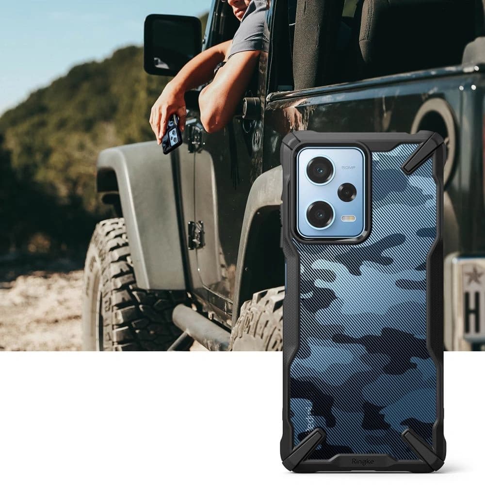 Etui Ringke Fusion-X Design Xiaomi Redmi Note 12 Pro 5G/POCO X5 Pro 5G Camo (Moro) Fekete - 9