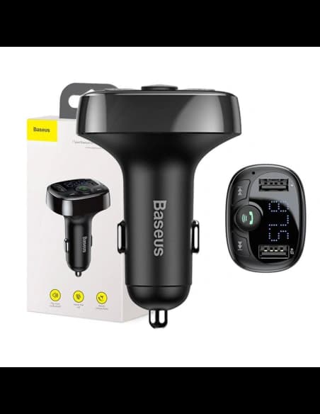 FM adó Baseus T típusú Bluetooth 2xUSB microSD (fekete)