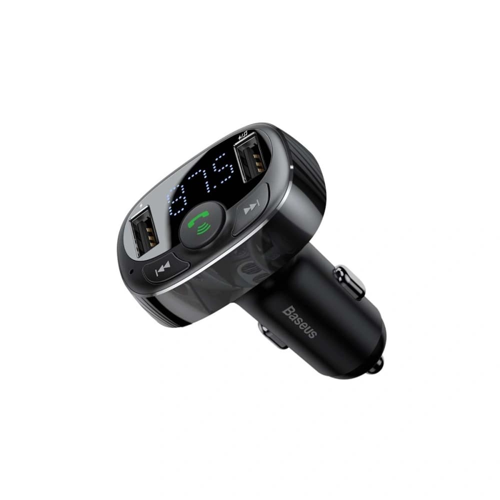 Baseus FM-Transmitter T getippt Bluetooth 2xUSB microSD (schwarz) - 3