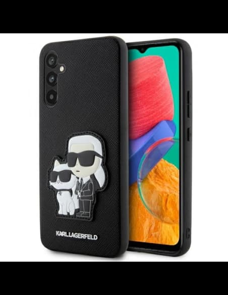 Etui Karl Lagerfeld KLHCA54SANKCPK Samsung Galaxy A54 5G kemény tok fekete/szürke Saffiano Karl & Choupette