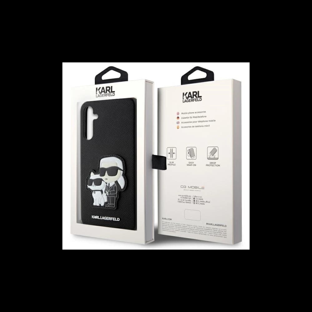 Etui Karl Lagerfeld KLHCA54SANKCPK Samsung Galaxy A54 5G kemény tok fekete/szürke Saffiano Karl & Choupette - 8