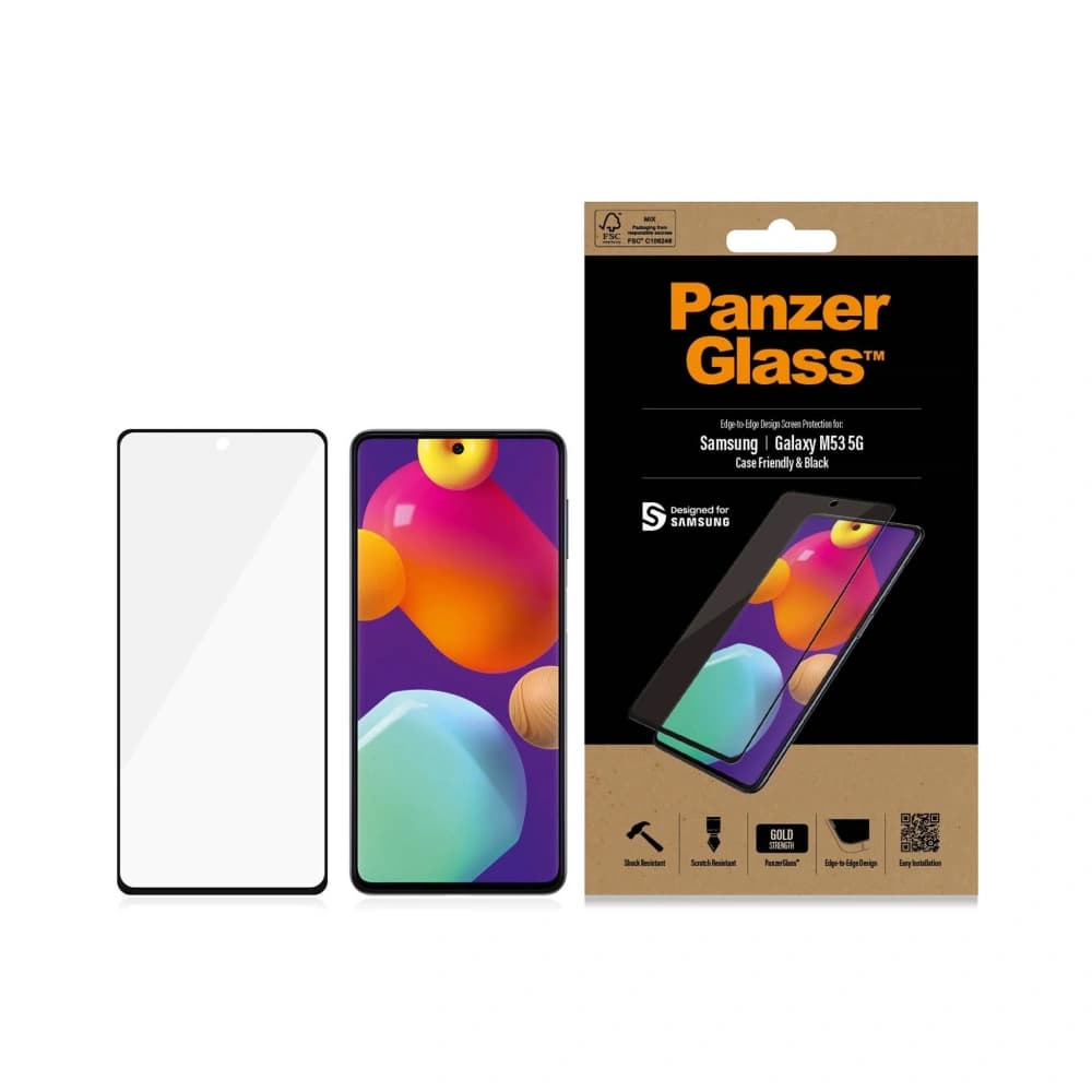 Tvrzené sklo PanzerGlass E2E Regular Samsung Galaxy M53 Case Friendly černé/black - 1