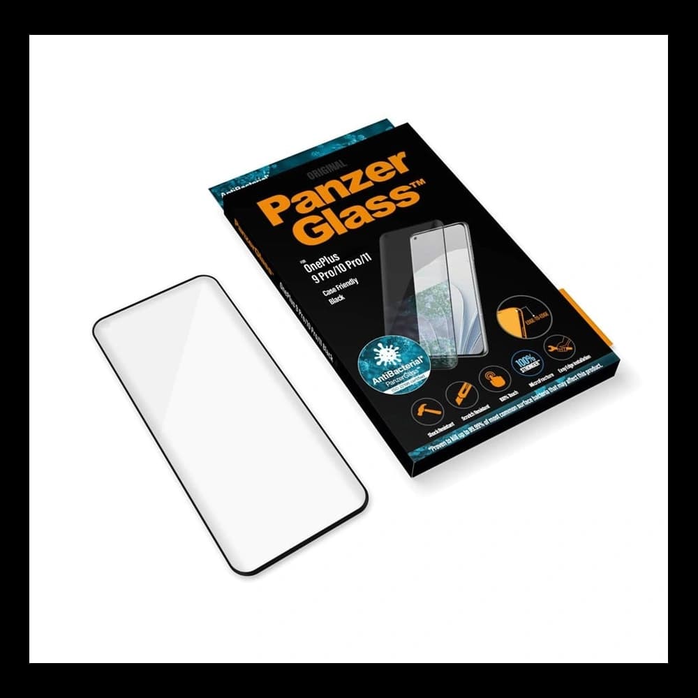 Sticlă securizată PanzerGlass E2E Microfracture OnePlus 9 Pro Case Friendly negru/black Antibacterial - 2
