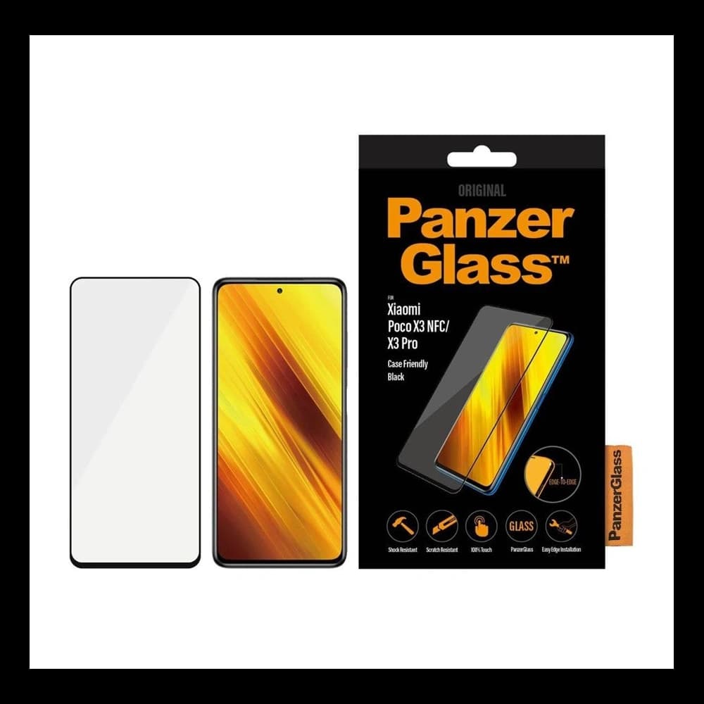 Edzett üveg PanzerGlass E2E Regular Xiaomi Poco X3 NFC/X3 Pro Case Friendly fekete/black - 1