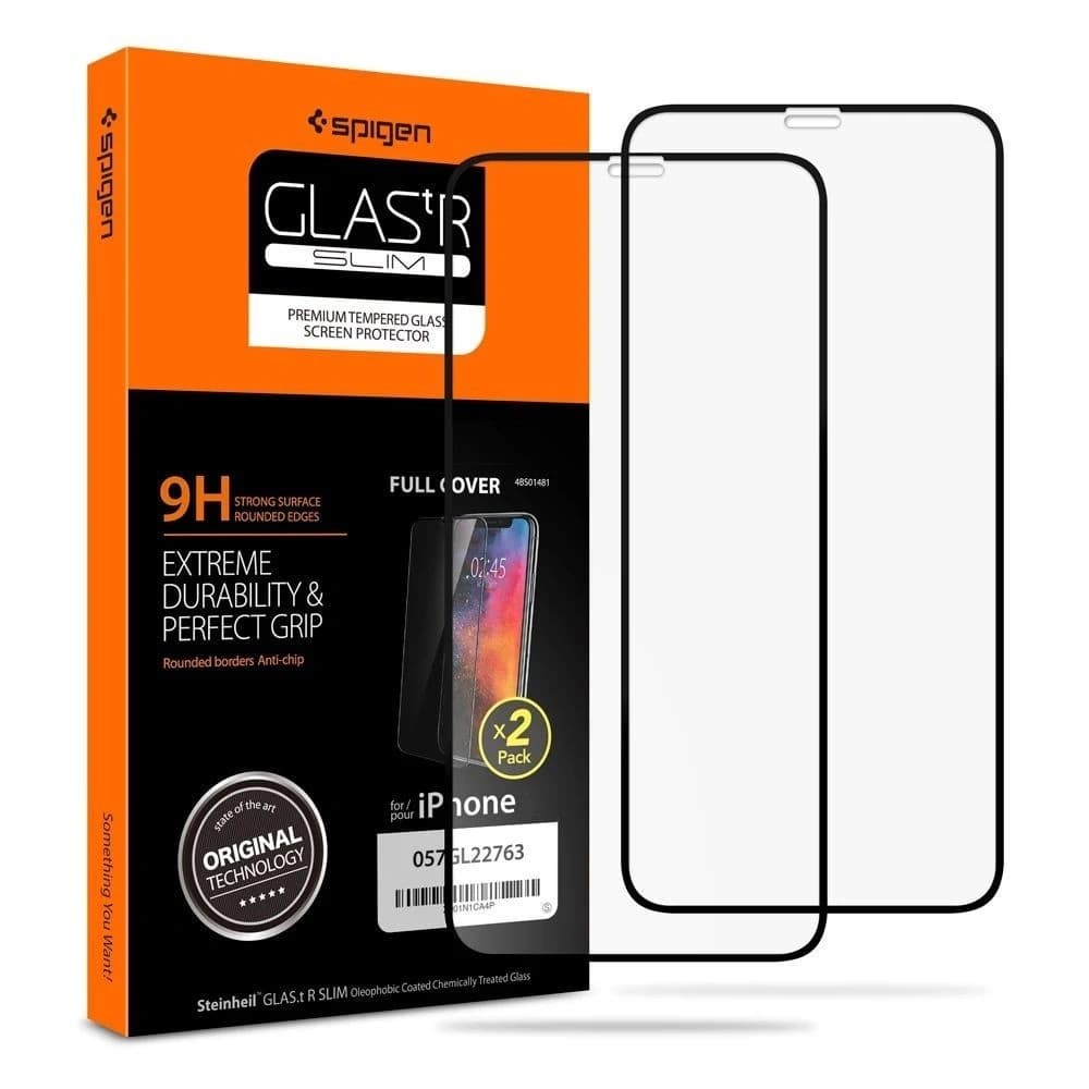 Spigen Apple Sticlă călită GLAS.tR Slim iPhone 11 Pro negru [2 PACK] - 1