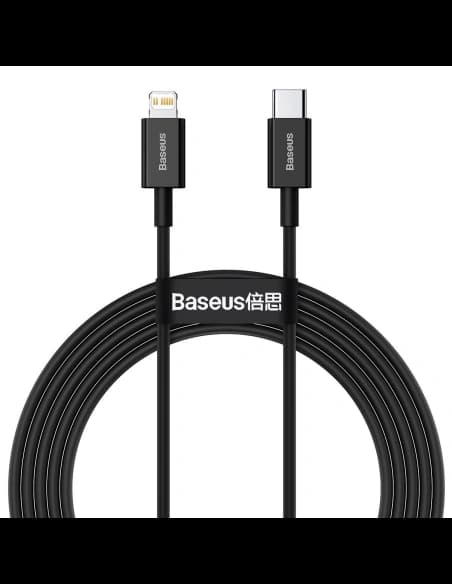 Cablu Baseus Superior Series USB-C/Lightning 20W, PD, 2m (negru)