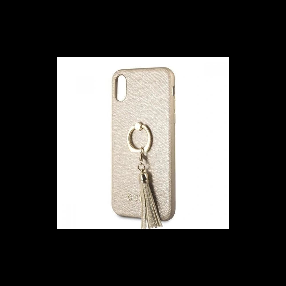 Guess GUHCI65RSSABE Apple iPhone XS Max beige hardcase Saffiano with ring stand - 3