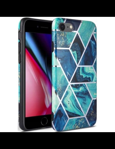 Etui Tech-Protect Marble 2 Apple iPhone SE 2022/SE 2020/8/7 Modrá
