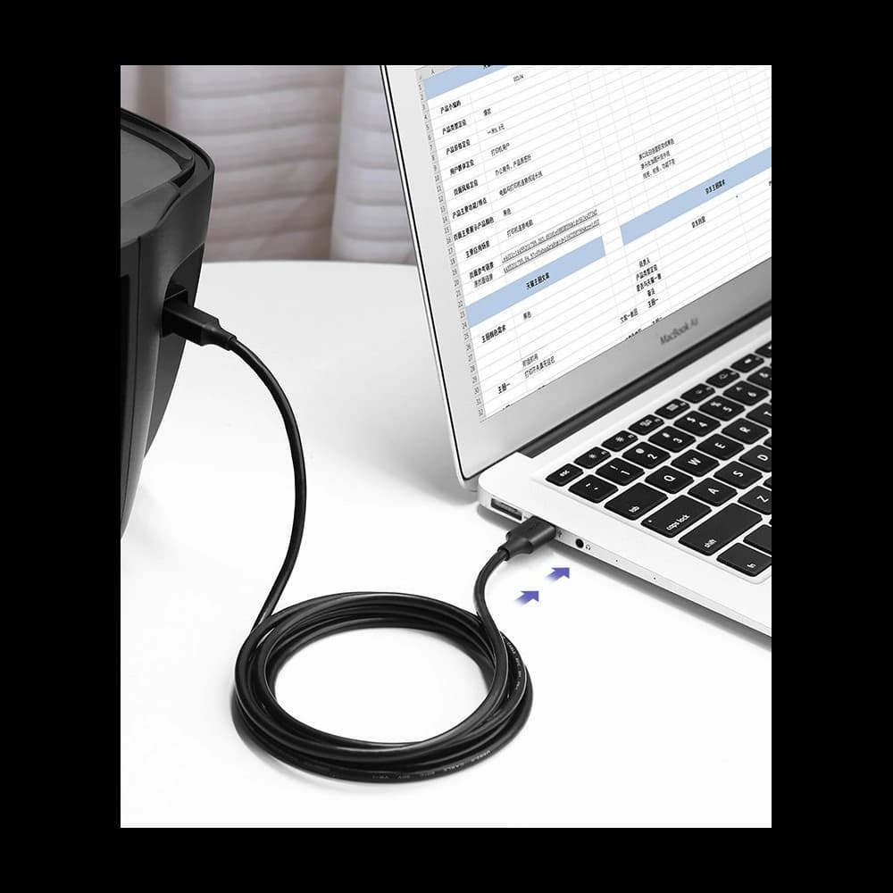 Cablu UGREEN US135 USB-B/USB-C pentru imprimantă 480 Mbps 1,5 m negru - 3