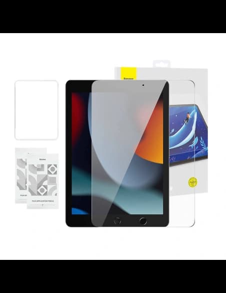 Sticlă temperată Baseus Crystal 0.3mm Apple iPad 10.2 2019/2020/2021 (7, 8, 9 gen)/iPad Air 10.5 2019 (3 gen) + set de curățare [2 PACK]
