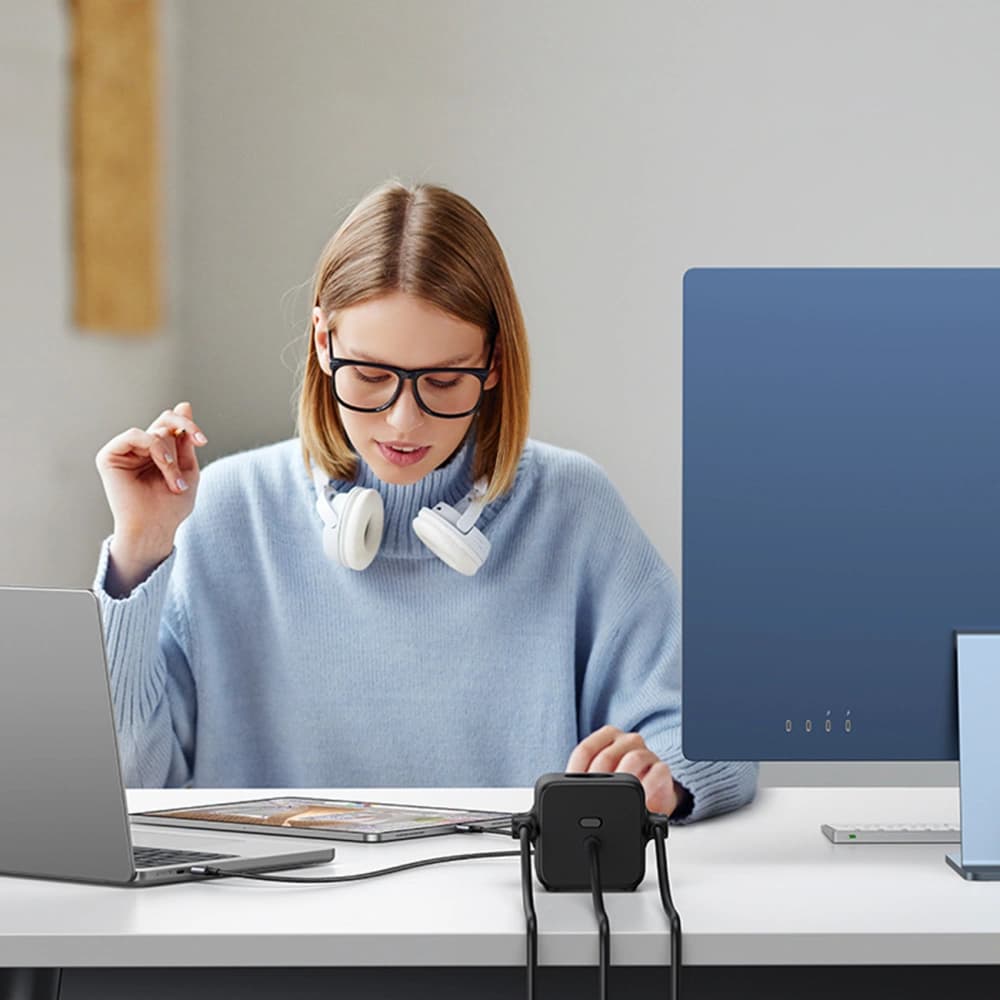 UGREEN CD268 Power Strip Cube 65W USB-A/USB-C + 3x AC black - 7