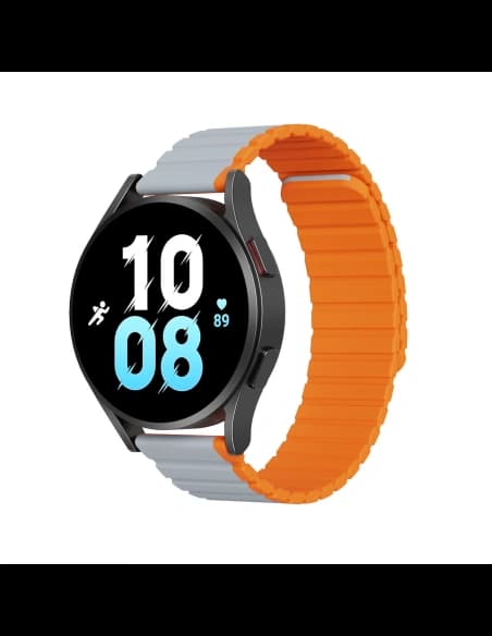 Páskový magnetický Dux Ducis Strap 22mm LD verze Galaxy Watch 3 45mm/S3/Huawei Watch Ultimate/GT3 SE 46mm šedo-oranžový
