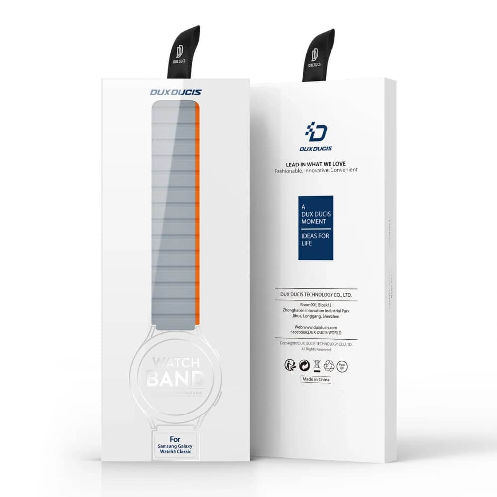 Panglica magnetică Dux Ducis Strap 22mm LD Versiunea Galaxy Watch 3 45mm/S3/Huawei Watch Ultimate/GT3 SE 46mm gri-portocalie - 12