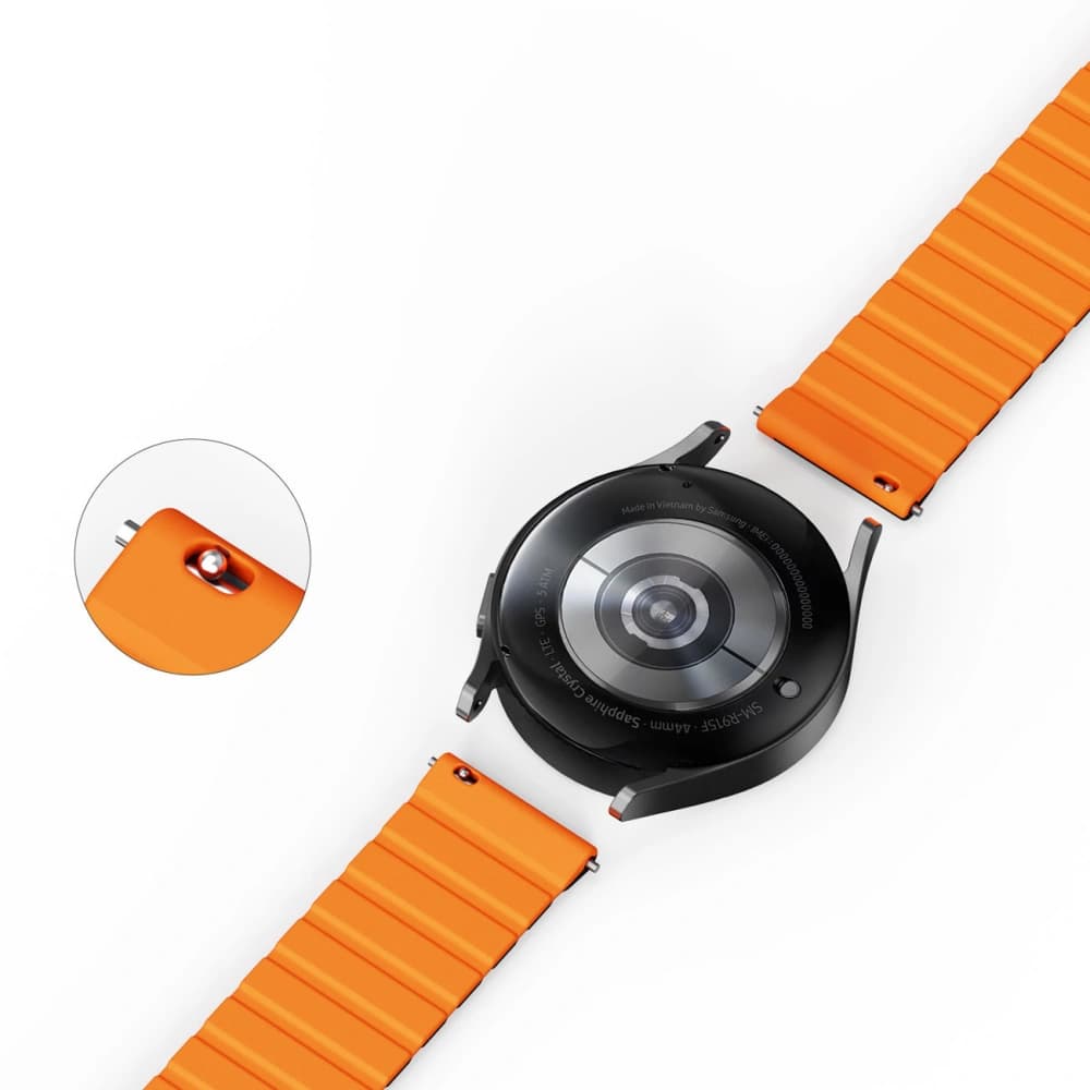 Páskový magnetický Dux Ducis Strap 22mm LD verze Galaxy Watch 3 45mm/S3/Huawei Watch Ultimate/GT3 SE 46mm černooranžový - 11