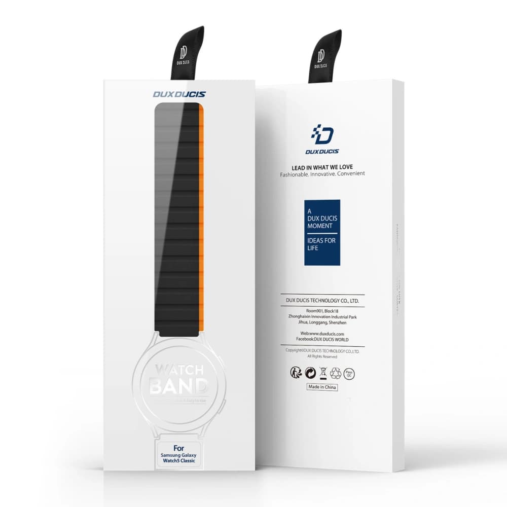 Páskový magnetický Dux Ducis Strap 22mm LD verze Galaxy Watch 3 45mm/S3/Huawei Watch Ultimate/GT3 SE 46mm černooranžový - 12