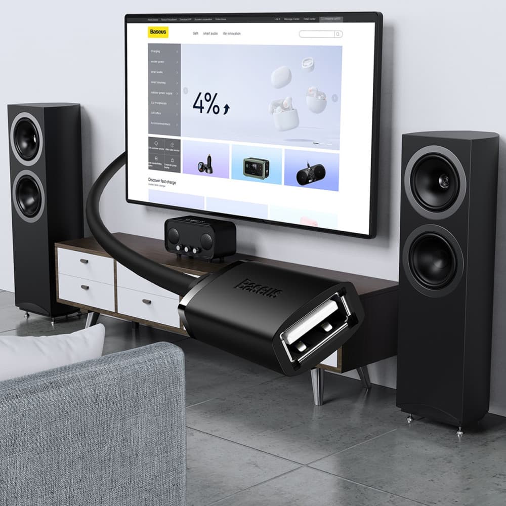 Kábel Hosszabbító Baseus AirJoy Sorozat USB 2.0 0.5m fekete - 7