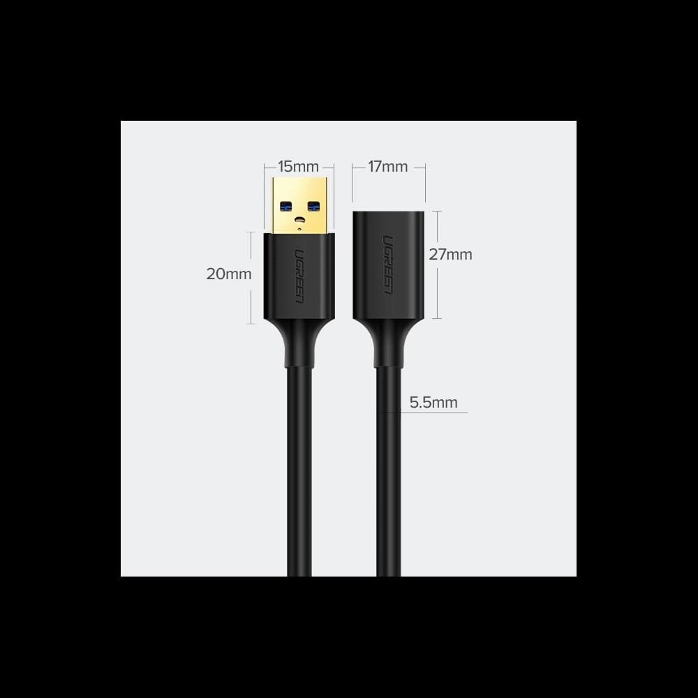 UGREEN US129 USB-A 3.0/USB-A 3.0 cablu prelungitor 2m negru - 8