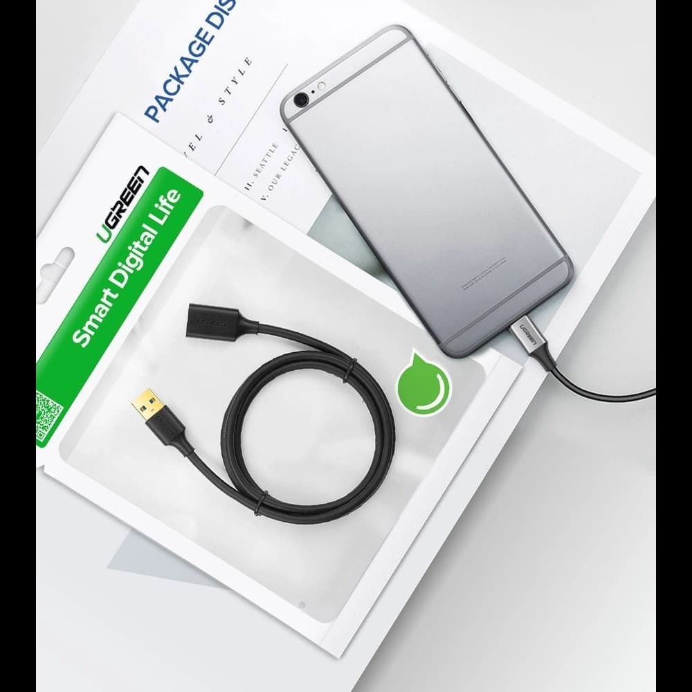 UGREEN US129 USB-A 3.0/USB-A 3.0 cablu prelungitor 2m negru - 9