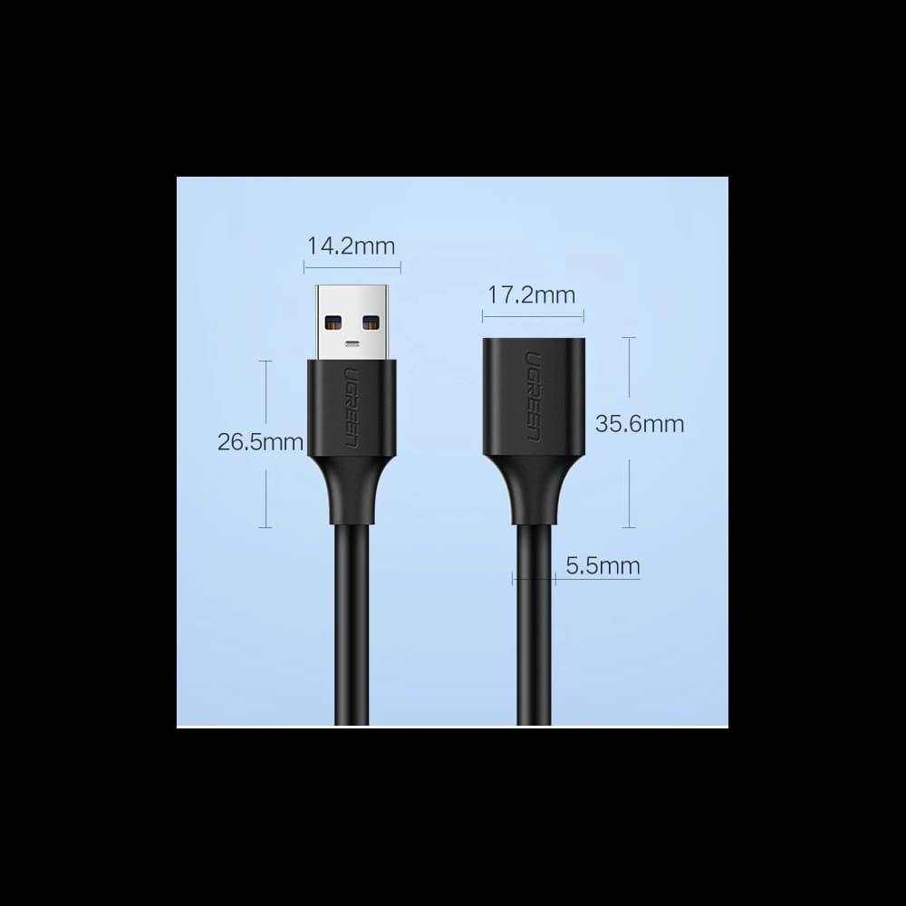 UGREEN US129 USB-A 3.0/USB-A 3.0 cablu prelungitor 2m negru - 17