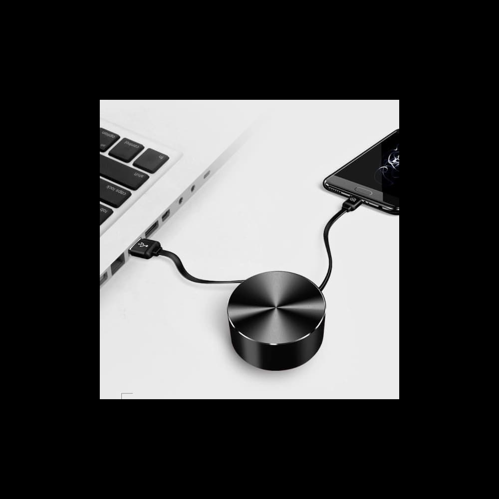 USAMS U-Bin cablu retractabil US-SJ163 USB-A/microUSB 2A 1m negru/negru - 3