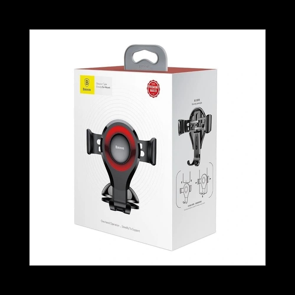 Baseus Osculum Dashboard Gravity Car Mount Red - 10