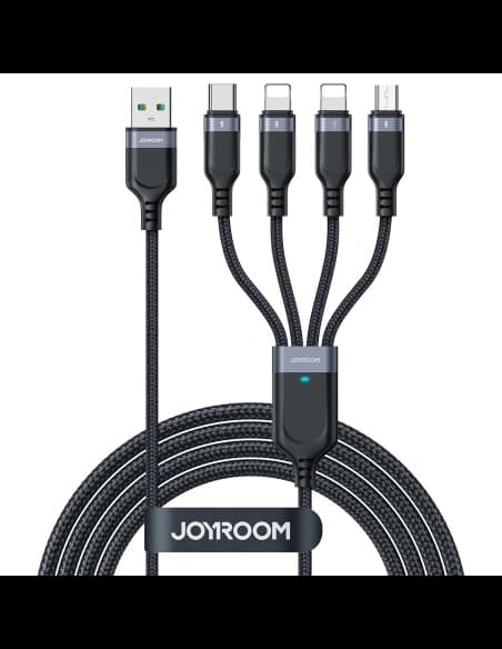Joyroom 1.2m Kabel S-1T4018A18 4in1 USB-A/USB-C - 2x Lightning - microUSB schwarz