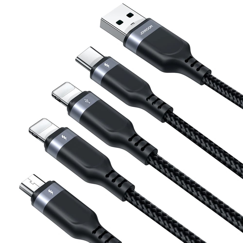 Joyroom 1.2m Cablu S-1T4018A18 4in1 USB-A/USB-C - 2x Lightning - microUSB negru - 4