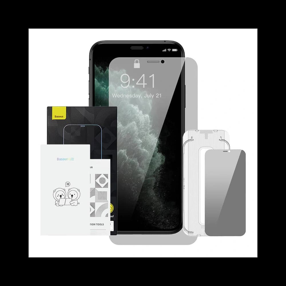 Tvrzené sklo Baseus Crystal Privacy Protection 0.3mm Apple iPhone XS/X - 1