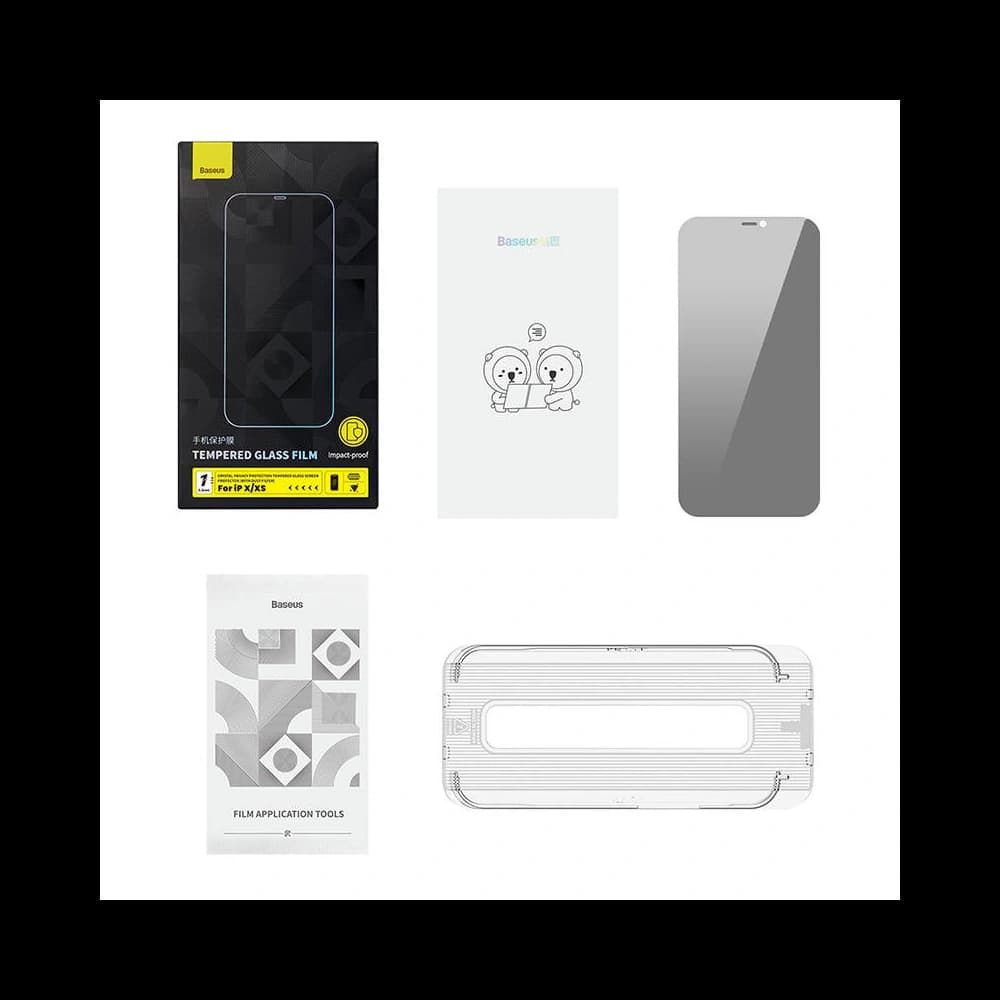 Tvrzené sklo Baseus Crystal Privacy Protection 0.3mm Apple iPhone XS/X - 7